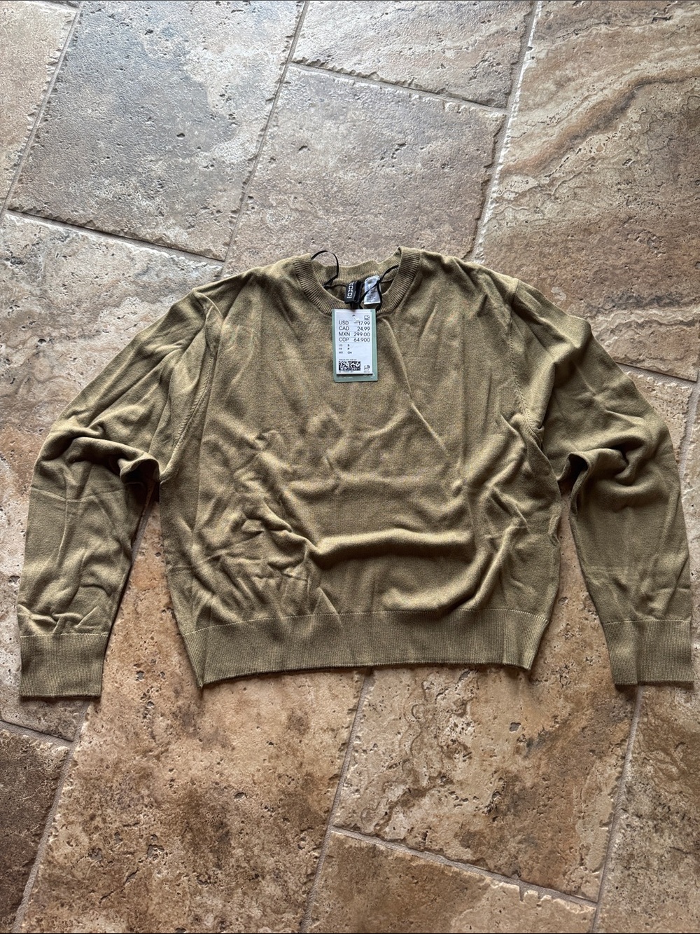 Lightweight Olive Green Crewneck Sweater
